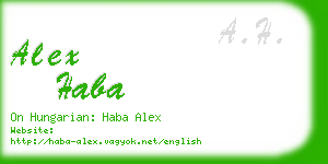 alex haba business card